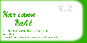 mariann mahl business card